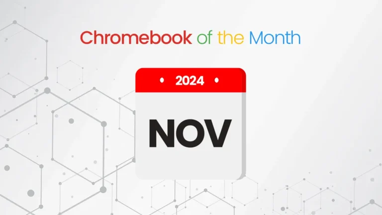 Vector calendar with 'November 2024' and the text 'Chromebook of the Month', featured in the article about the Chromebook of the Month for November 2024